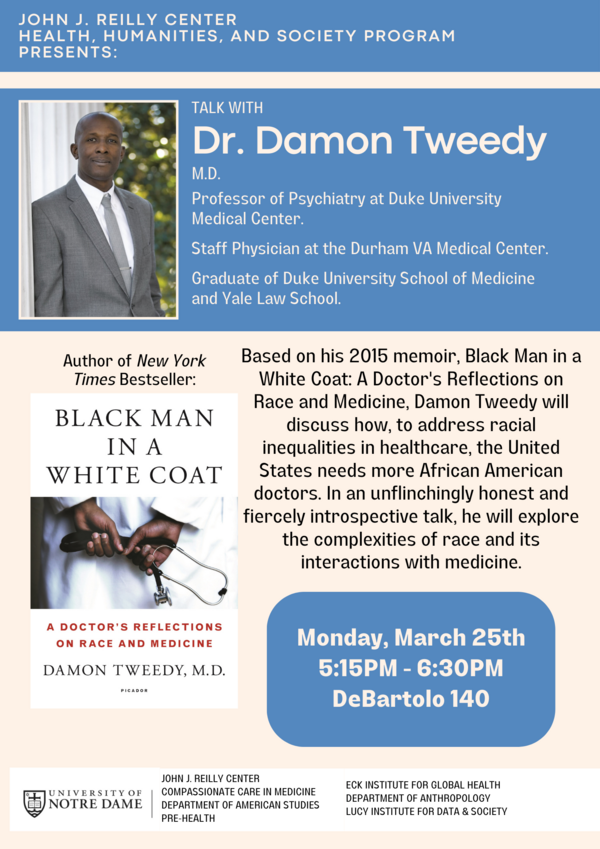 Poster for Damon Tweedy lecture